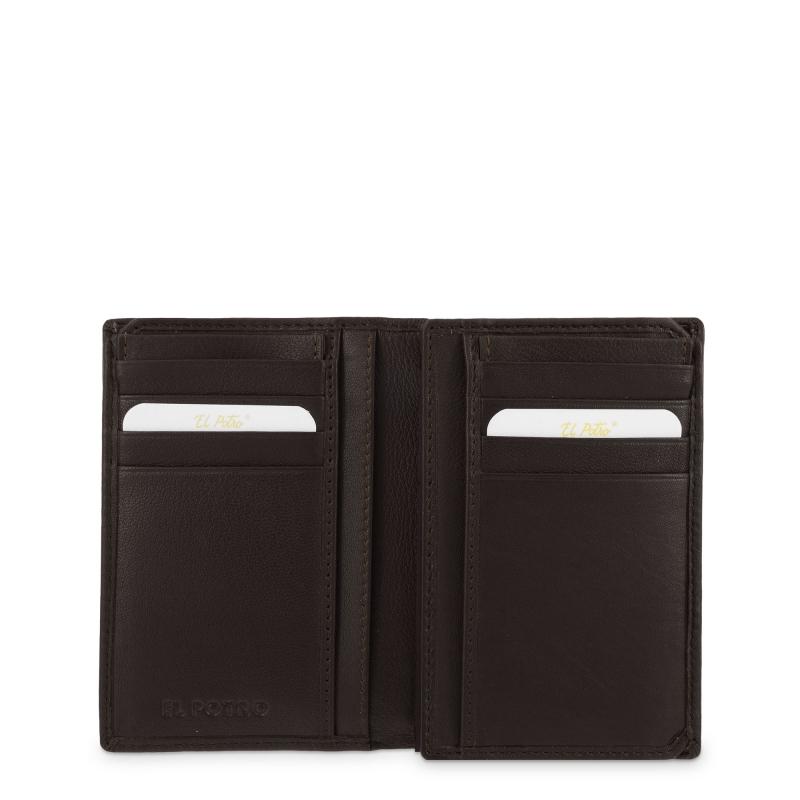 El potro Cartera grande con tarjeteros exterior hombre en piel vacuno color marrón -Roma Rebajas de fin de temporada