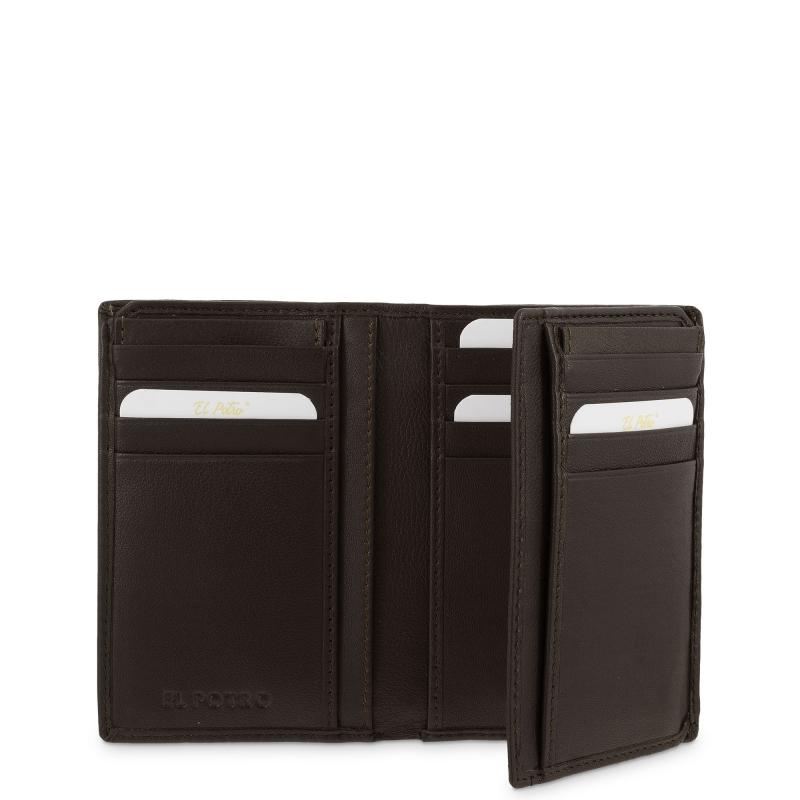 El potro Cartera grande con tarjeteros exterior hombre en piel vacuno color marrón -Roma Rebajas de fin de temporada