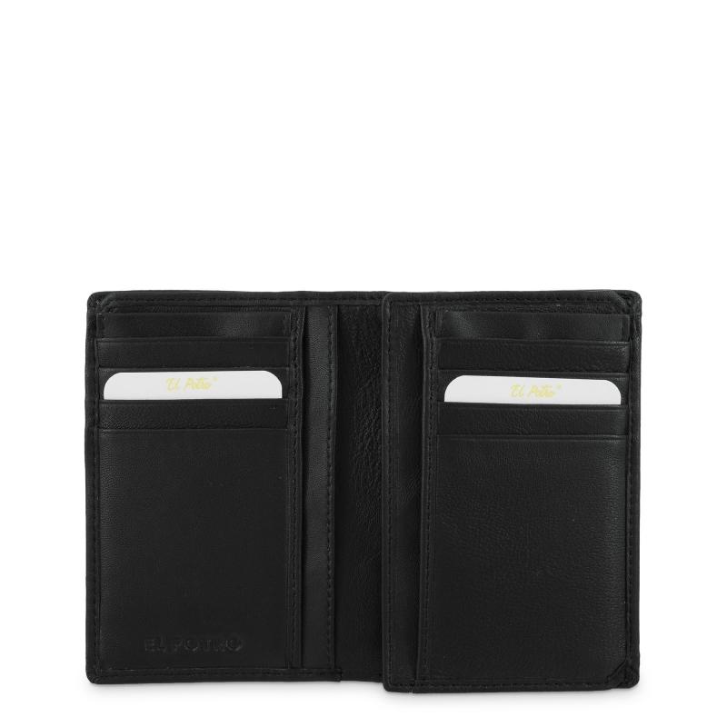 El potro Cartera grande con tarjeteros exterior hombre en piel vacuno color negro -Roma Devoluciones gratuitas