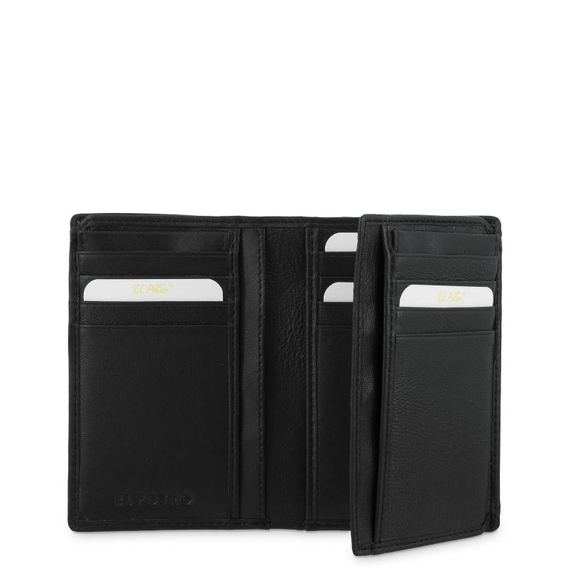 El potro Cartera grande con tarjeteros exterior hombre en piel vacuno color negro -Roma Devoluciones gratuitas