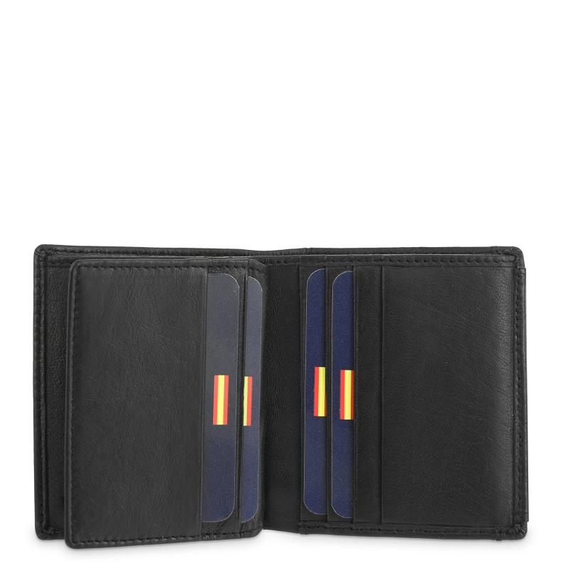 El potro Cartera monedero exterior y tarjeteros hombre en piel vacuno negro-Roma Outlet online