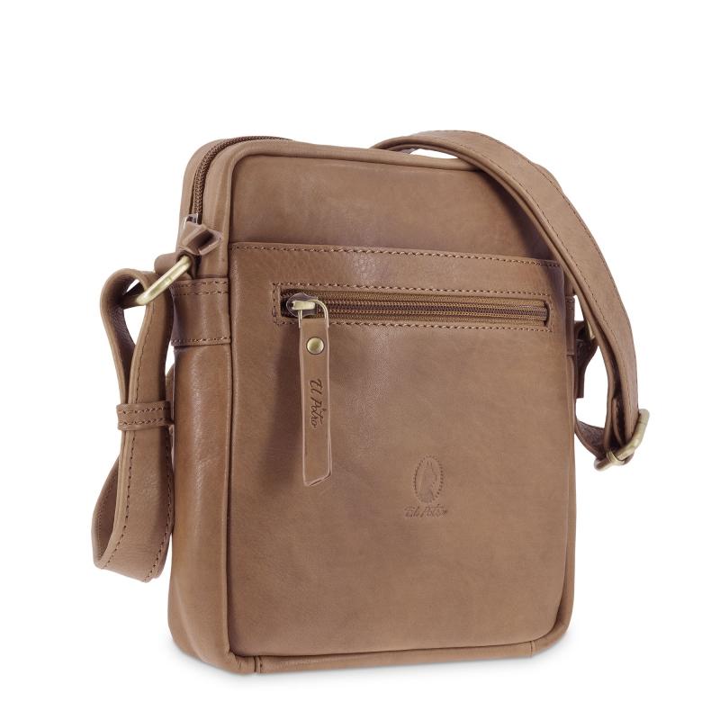 El potro Bolso Bandolera hombre en piel vacuno color cuero- Durango Ofertas