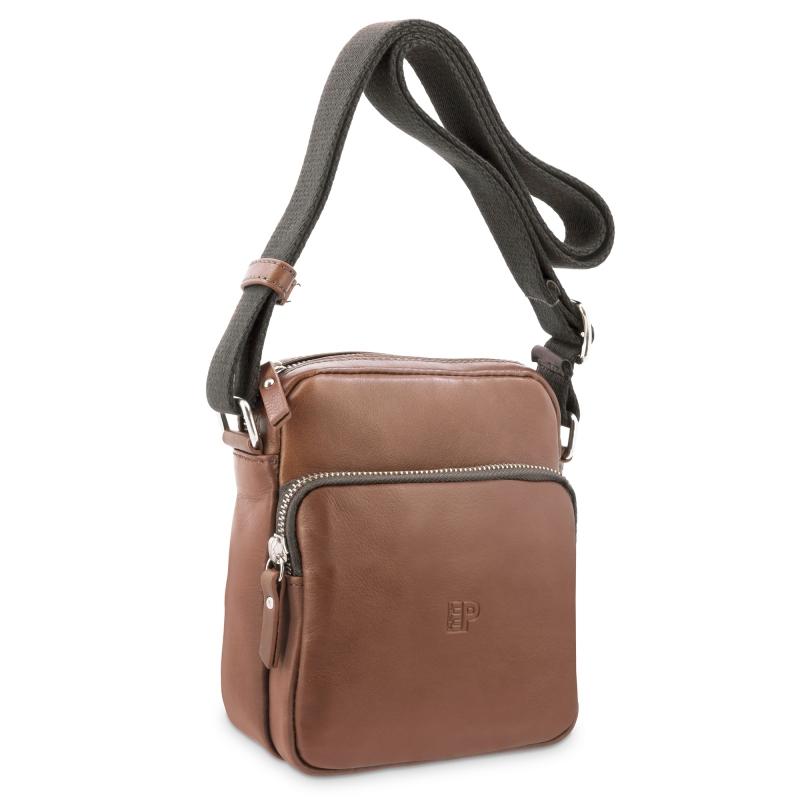 El potro Bolso Bandolera pequeño hombre en piel vacuno color cuero - Apache En oferta