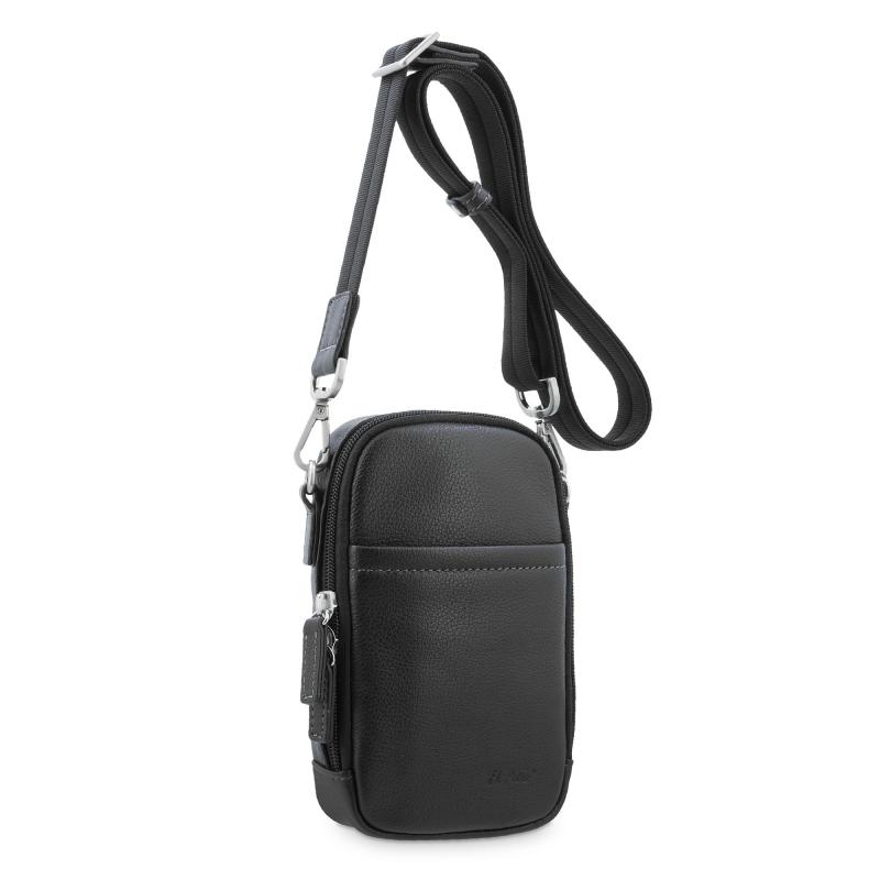 El potro Bolso Bandolera hombre en piel vacuno color negro - Box Rebajas de fábrica