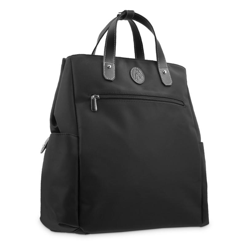 El potro Mochila bolso unisex en lona y piel vacuno negro-Paris Descuento