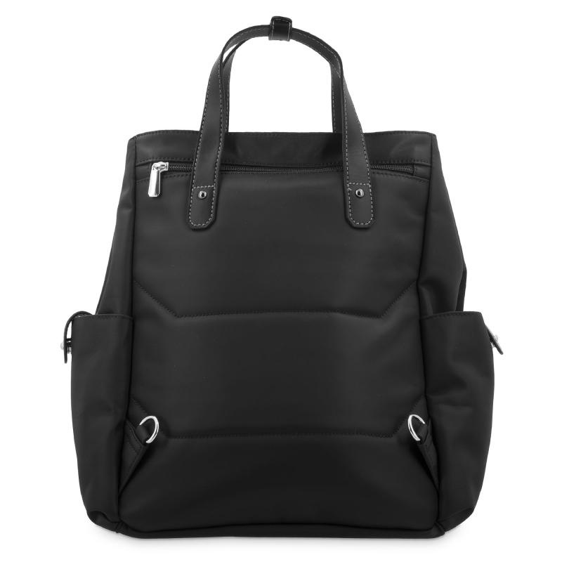 El potro Mochila bolso unisex en lona y piel vacuno negro-Paris Descuento