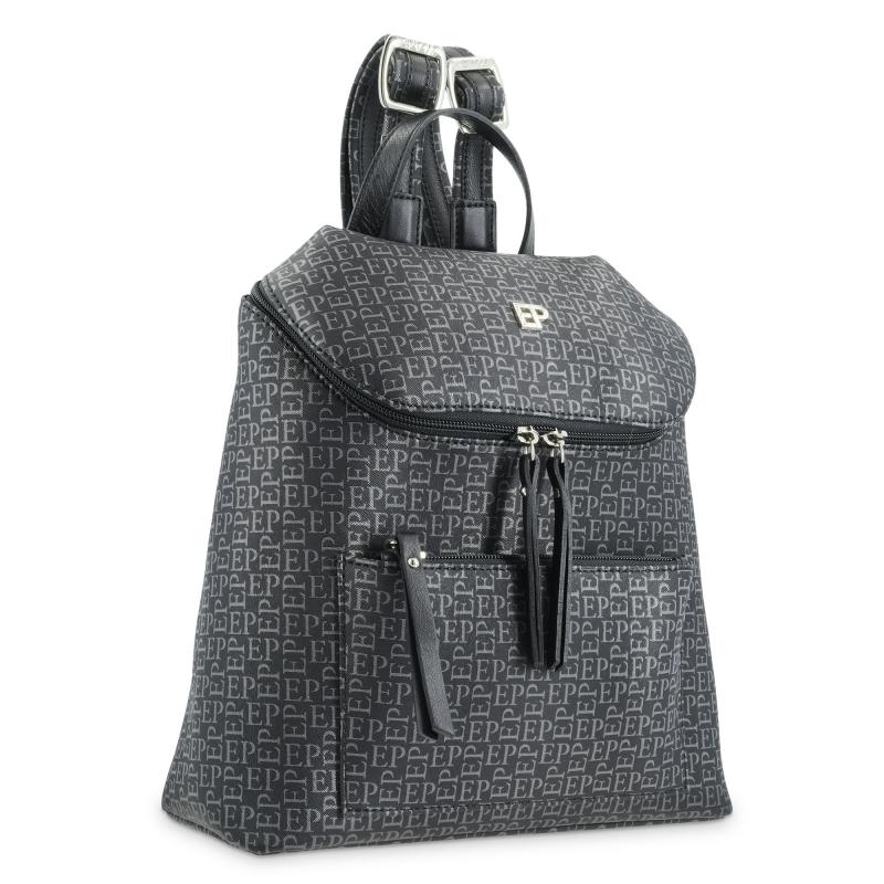 El potro Mochila mediana negro con print de logos-EL POTRO Tienda