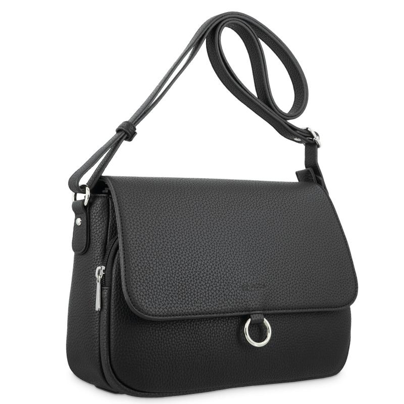 El potro Bolso solapa grande bandolera de El Potro color negro-Siena Rebajas top