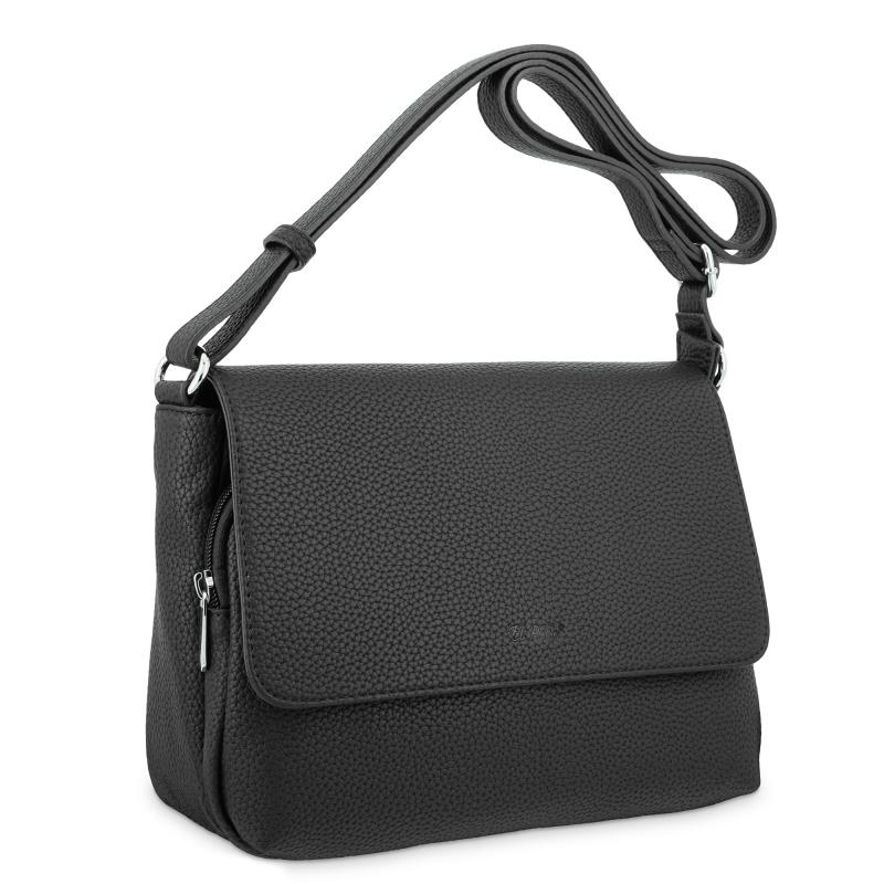 El potro Bolso solapa bandolera de El Potro color negro-Siena Liquidación