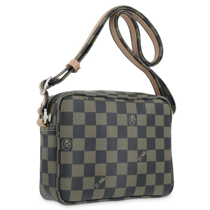 El potro Bolso bandolera pequeña mujer en lona color negro-Chess Tienda de fábrica