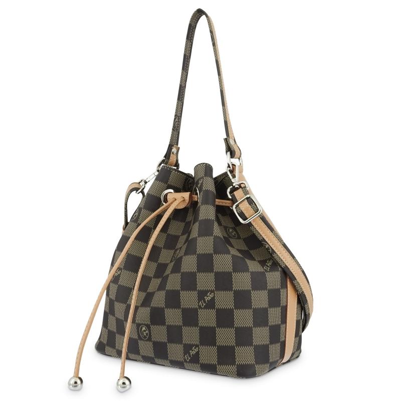 El potro Bolso Saco mujer en lona y piel vacuno color negro - Chess Precios de Black Friday