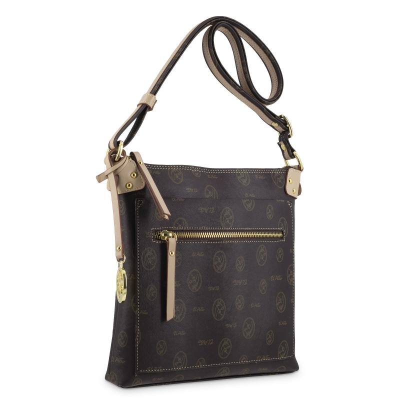 El potro Bolso Bandolera mujer en lona y piel vacuno color marrón - Vintage Descuentos del mes