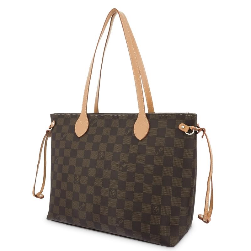 El potro Bolso cesta tote chess marrón-El Potro Descuento por venta flash