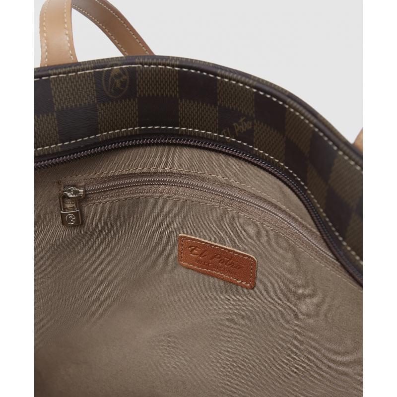 El potro Bolso cesta tote chess marrón-El Potro Descuento por venta flash