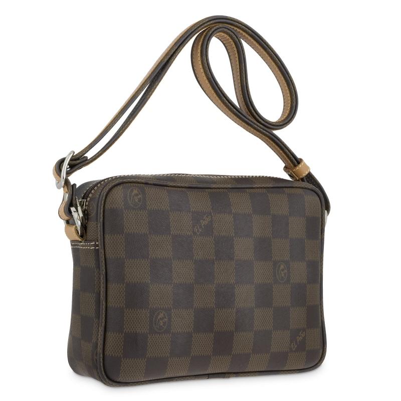 El potro Bolso bandolera pequeña mujer en lona color marrón-Chess Ofertas