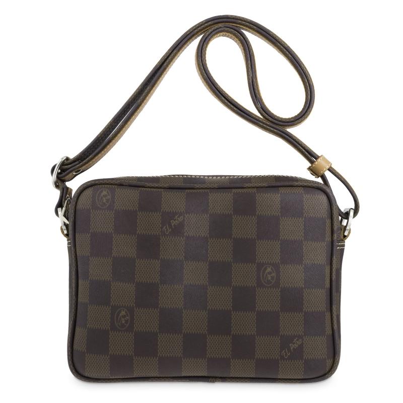El potro Bolso bandolera pequeña mujer en lona color marrón-Chess Ofertas