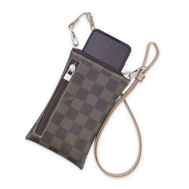 El potro Bolso bandolera funda móvil chess marrón -El Potro Venta caliente