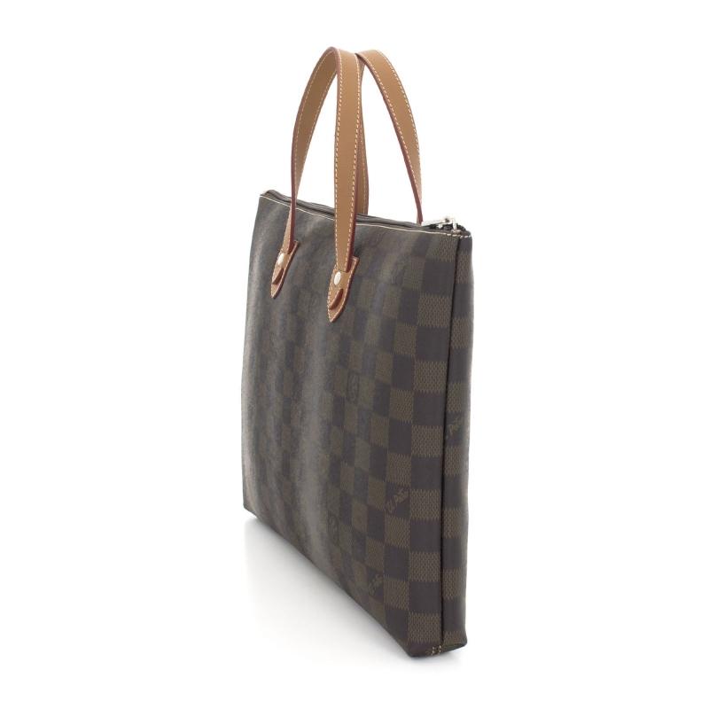 El potro Bolso Carpeta Maletín mujer en lona y piel vacuno color marróm - Chess En oferta