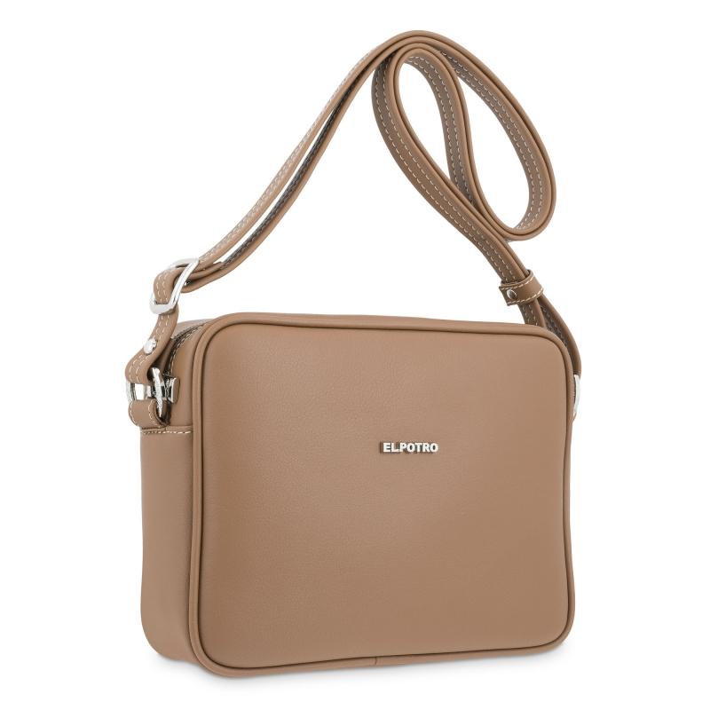 El potro Bolso bandolera pequeña mujer en lona color cuero-Angula Envío gratis