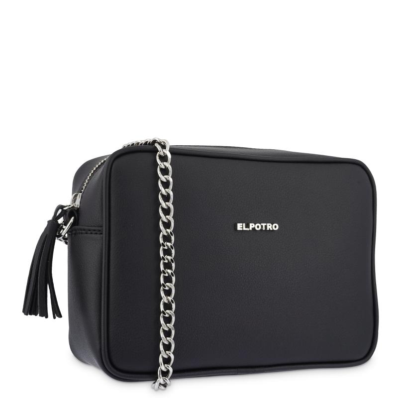 El potro Bolso Bandolera mujer en lona color negro - Angula Grandes descuentos