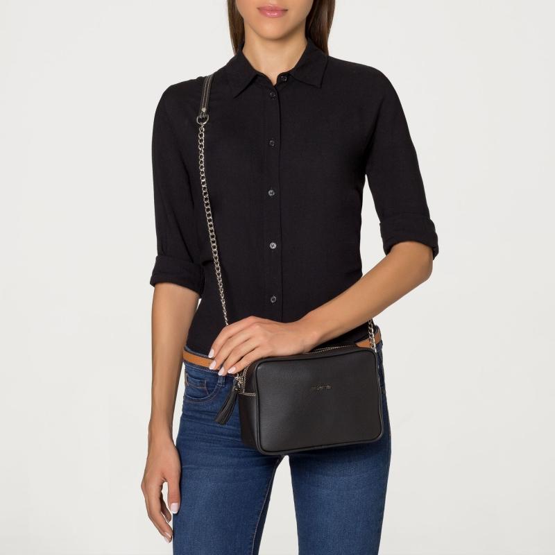El potro Bolso Bandolera mujer en lona color negro - Angula Grandes descuentos