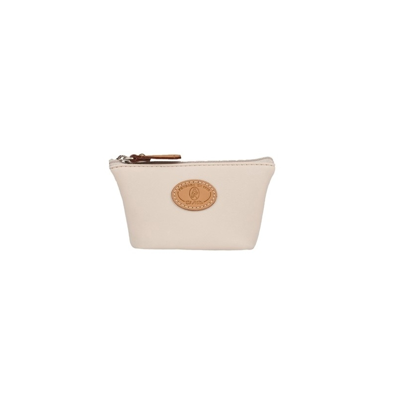 El potro Monedero Llavero mujer en lona y piel vacuno color beige - Base