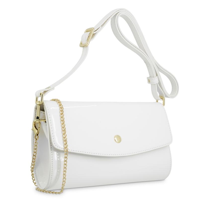 El potro Bolso de fiesta mujer en color blanco - Charol Venta caliente