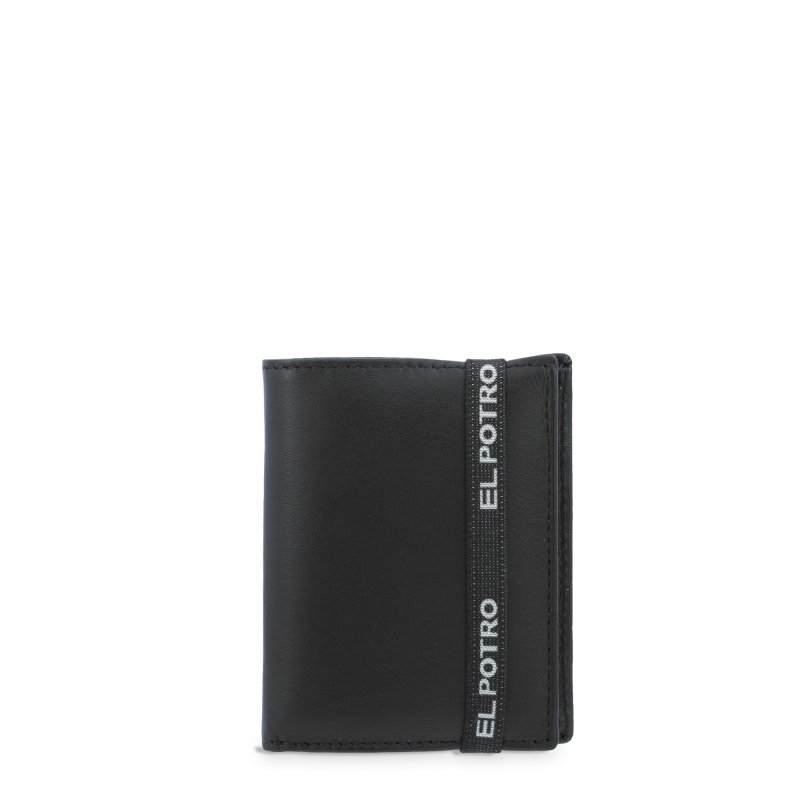 El potro Cartera tarjetero en piel vacuno color negro-El Potro