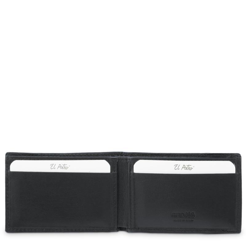 El potro Cartera pequeña con monedero exterior en piel vacuno color negro-El Potro Ventas relámpago