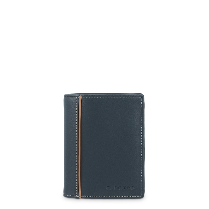 El potro Cartera monedero interior de hombre en piel vacuno azul Urban-E L P O T R O