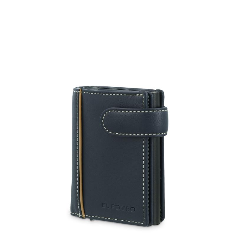 El potro Tarjetero protector en piel vacuno color azul Urban-E L P O T R O Mejor oferta