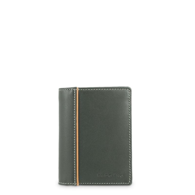 El potro Cartera tarjetero de hombre en piel vacuno verde Urban-E L P O T R O
