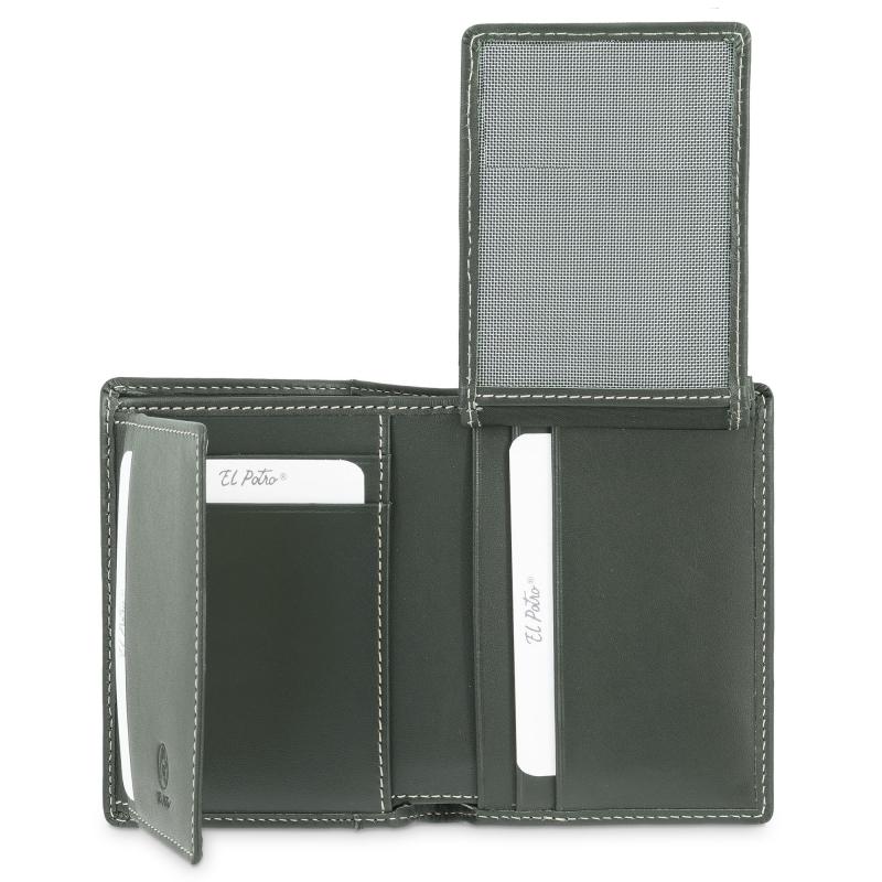 El potro Cartera tarjetero de hombre en piel vacuno verde Urban-E L P O T R O Envío gratis