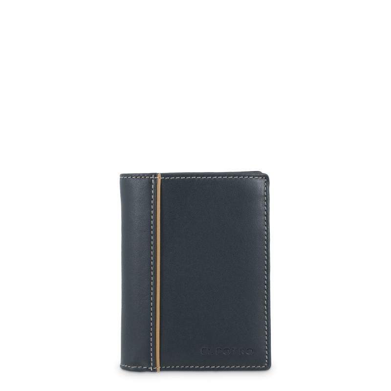 El potro Cartera tarjetero de hombre en piel vacuno azul Urban-E L P O T R O