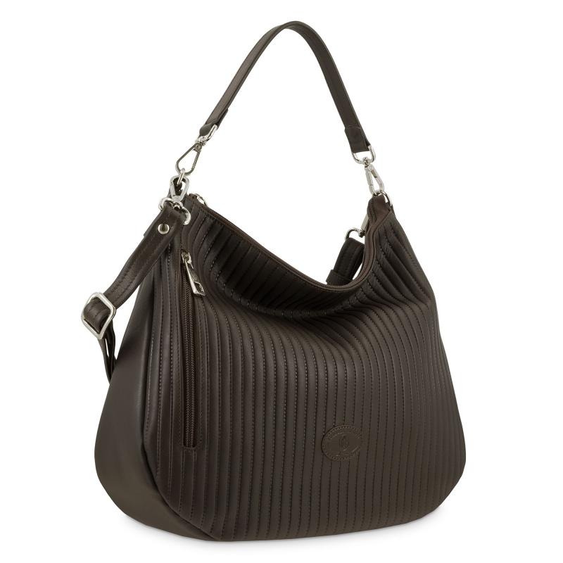 El potro Bolso Hobo mujer en piel vacuno color marrón- Cromo ÚLTIMAS EDICIONES