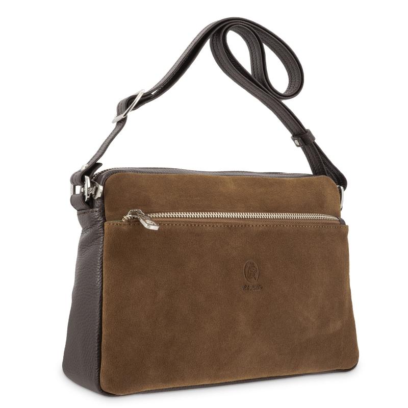 El potro Bolso Bandolera mujer en piel vacuno color castaño/ marrón -Natural Promoción trimestral