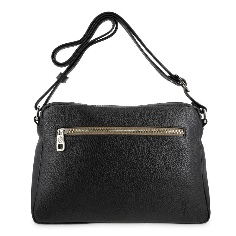 El potro Bolso Bandolera mujer en piel vacuno color topo/negro -Natural Superdescuento