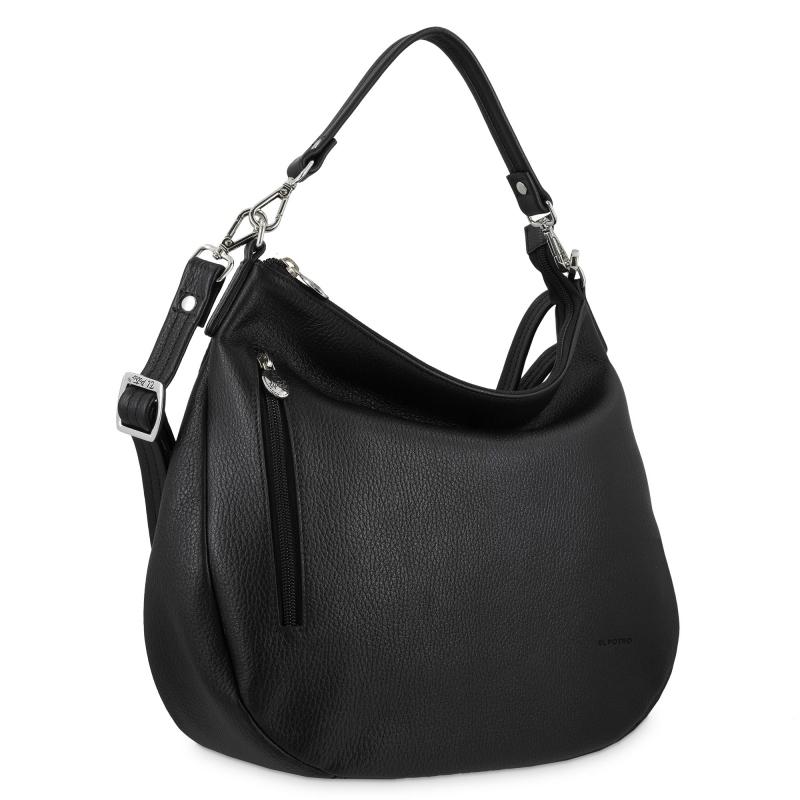 El potro Bolso Hobo mujer en piel vacuno color negro - Floater Grandes descuentos