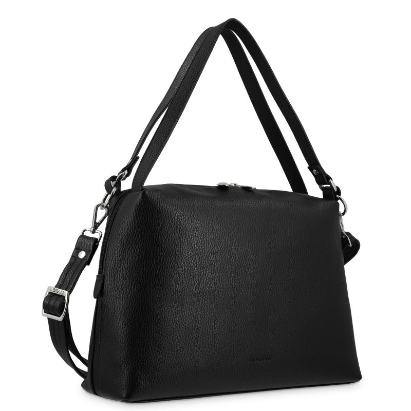 El potro Bolso hobo carry all grande piel vacuno color negro-Floater Liquidación