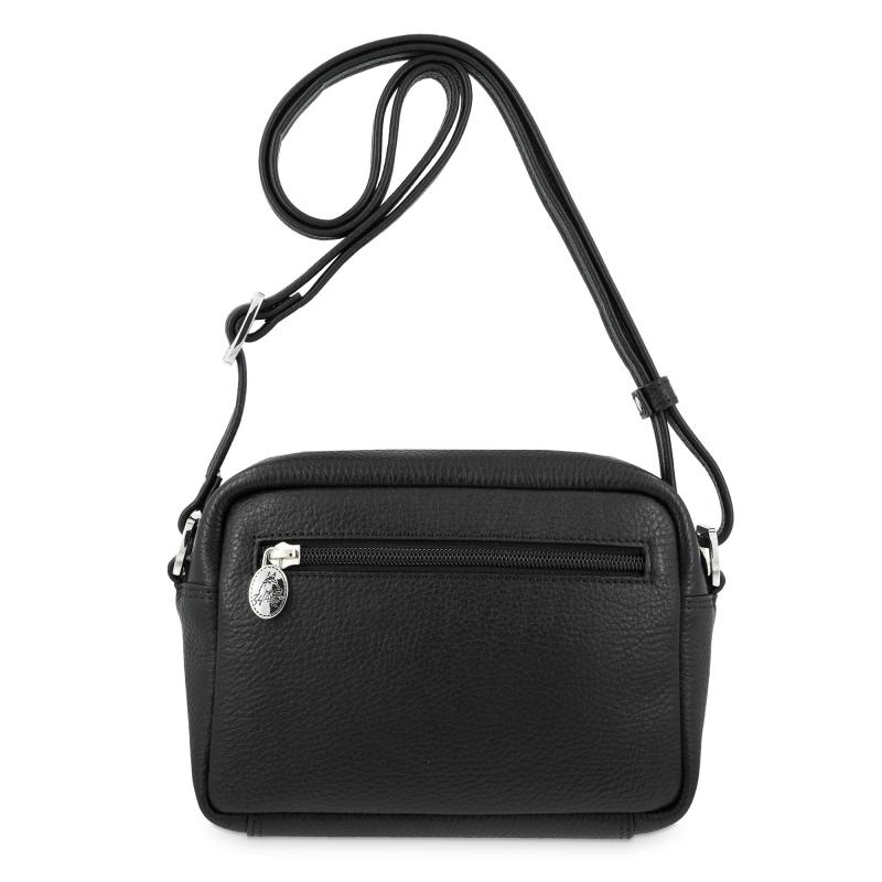 El potro Bolso bandolera pequeño con cremallera en piel vacuno color negro - Floater Envío internacional gratuito