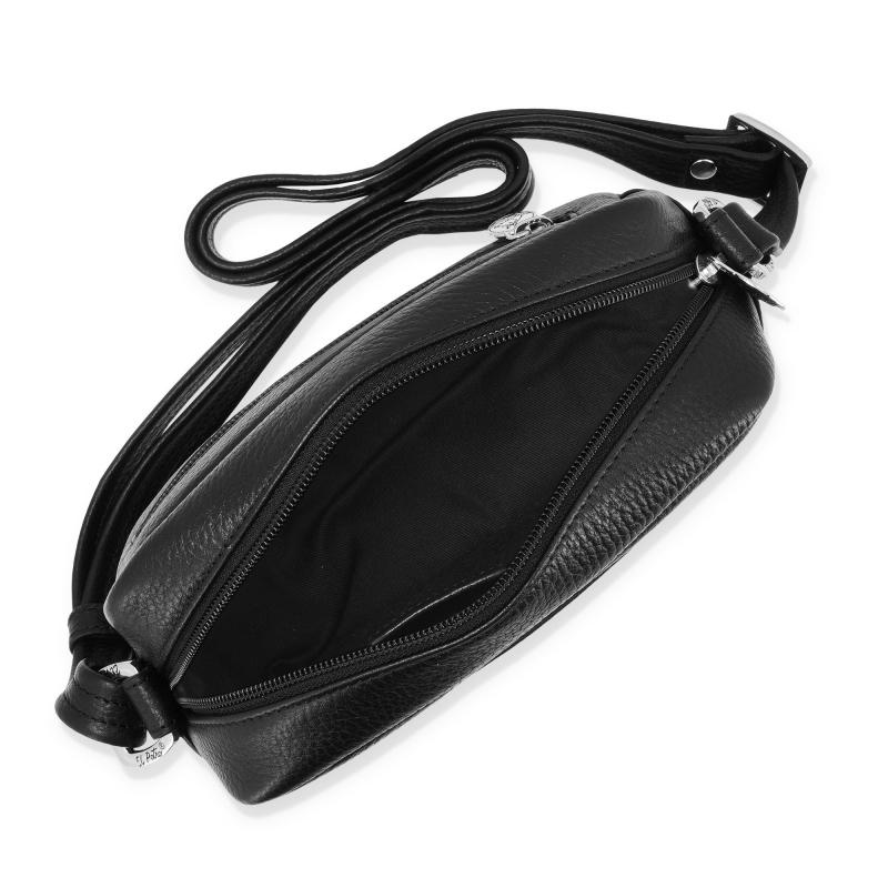 El potro Bolso bandolera pequeño con cremallera en piel vacuno color negro - Floater Envío internacional gratuito