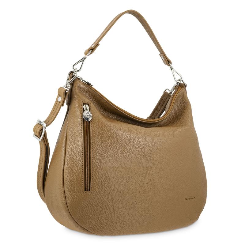 El potro Bolso Hobo mujer en piel vacuno color cuero - Floater Precios de Black Friday