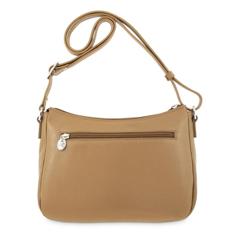 El potro Bolso góndola bandolera de 3 cremalleras mujer en piel vacuno color cuero- Floater En oferta