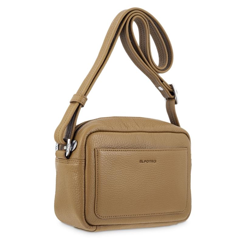 El potro Bolso bandolera pequeño con cremallera en piel vacuno color cuero - Floater Última moda