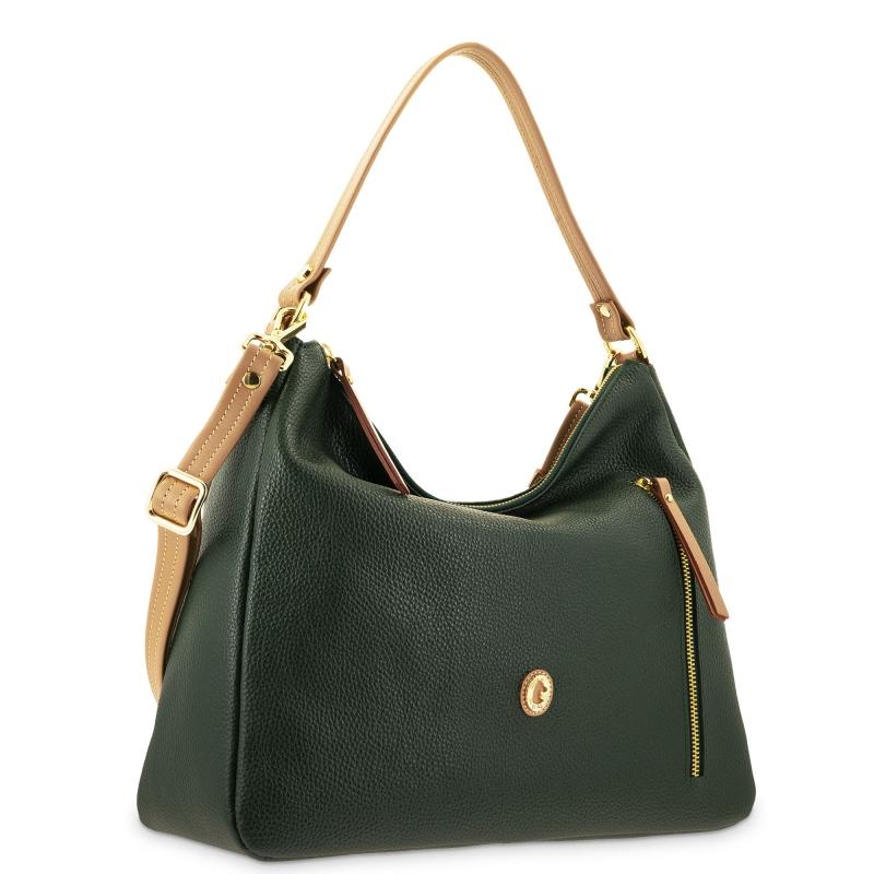El potro Bolso Hobo grande de mujer en piel vacuno color verde- Oasis Ofertas de temporada