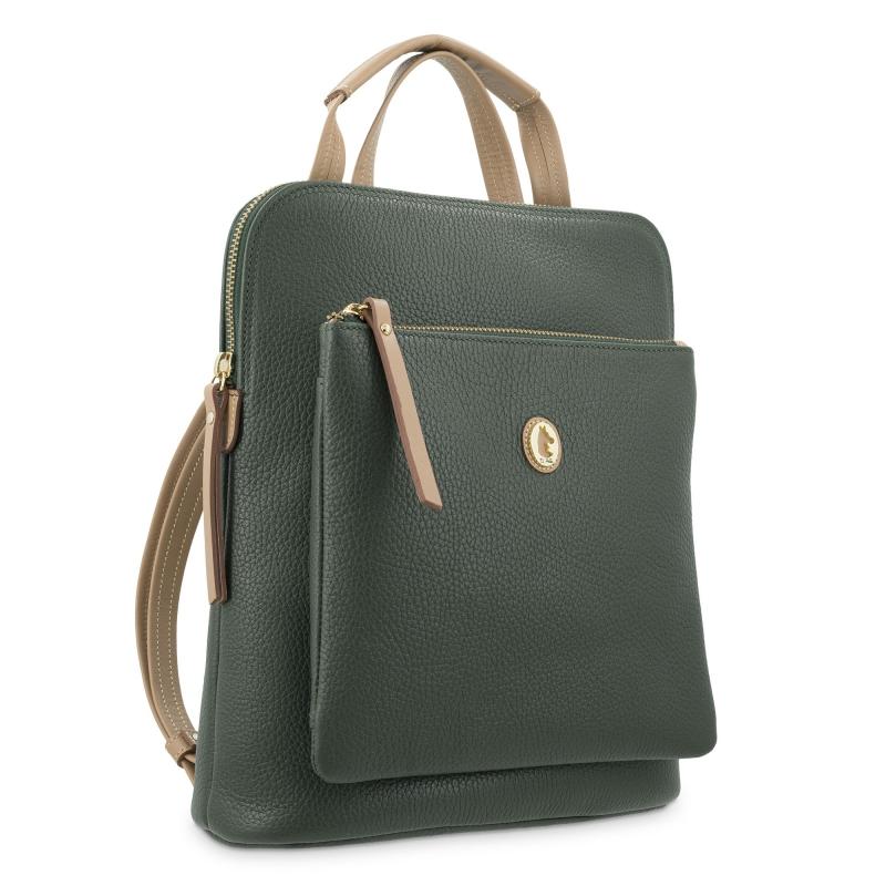 El potro Mochila bolso mujer en piel vacuno color verde- Oasis Ofertas especiales