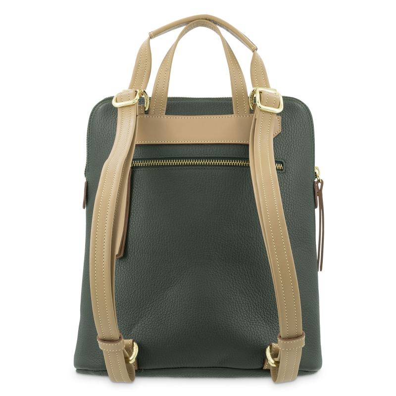 El potro Mochila bolso mujer en piel vacuno color verde- Oasis Ofertas especiales