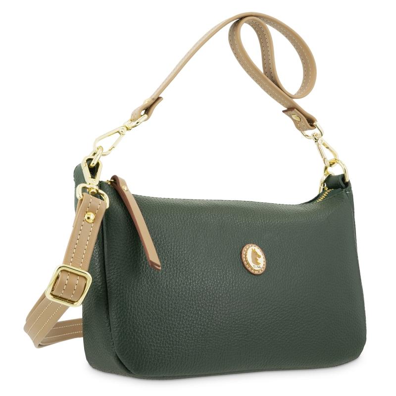 El potro Bolso de 2 asas de mujer en piel vacuno color verde- Oasis Rebajas de fin de temporada