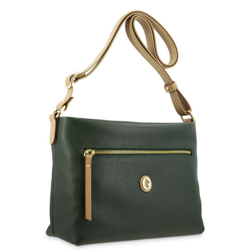 El potro Bolso bandolera de mujer en piel vacuno color verde - Oasis Precio ultrabajo