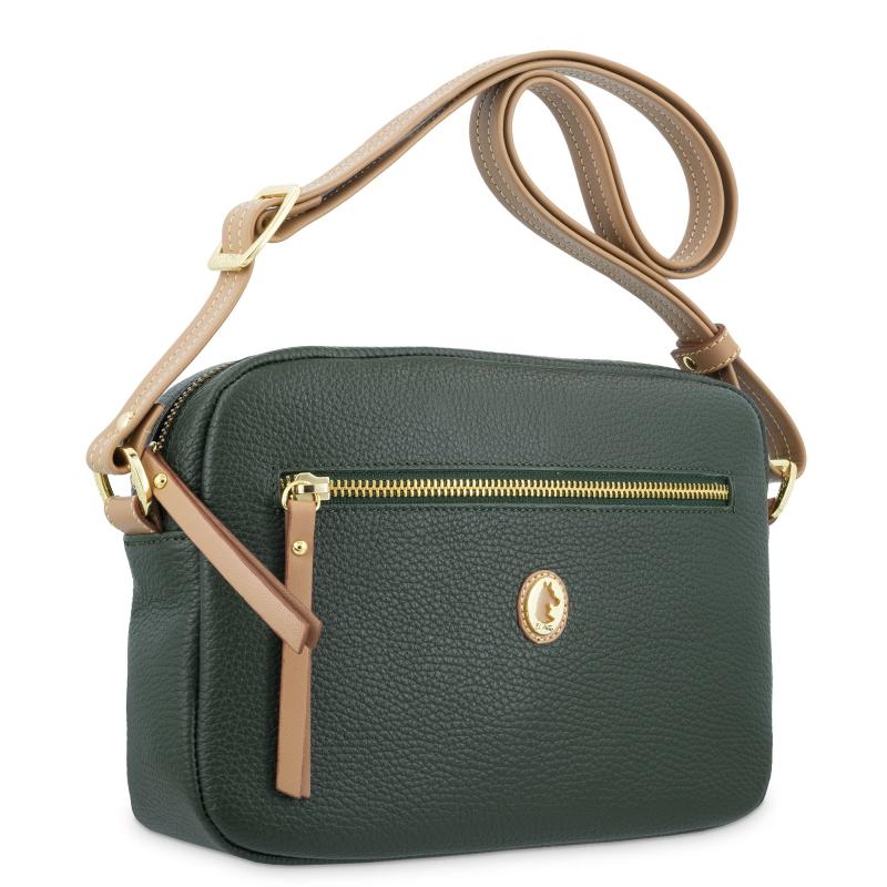 El potro Bolso bandolera de mujer en piel vacuno color verde- Oasis 2025